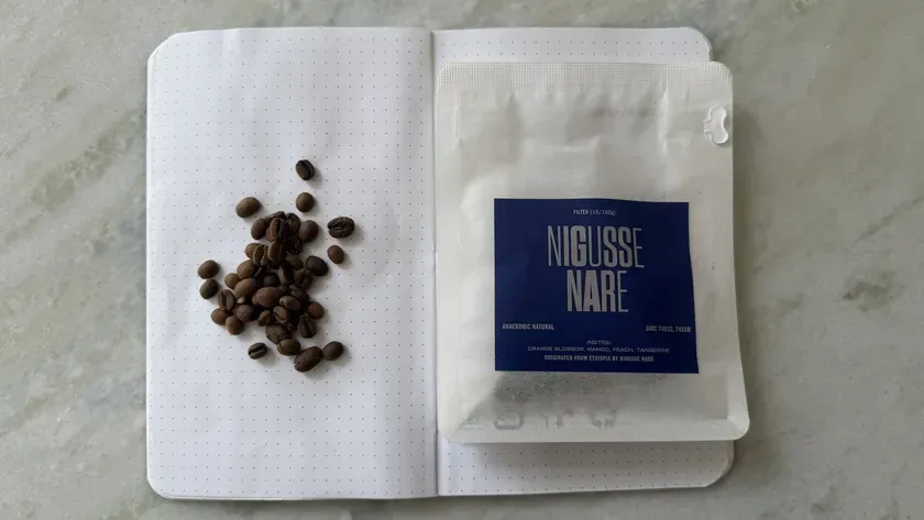 Nigusse Nare by Two Hands Full, a coffee bag photographed for the Cup of Record archive
